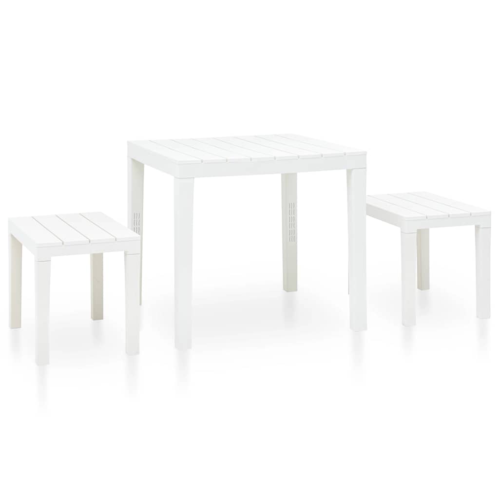 Mesa de jardim com 2 bancos plástico branco