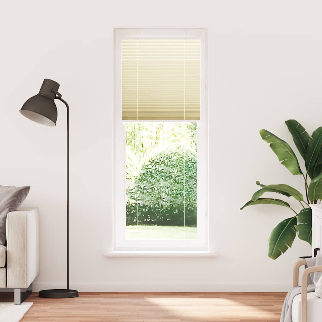 Creme plissada cega 75x200 cm largura tecido 74,4 cm poliéster