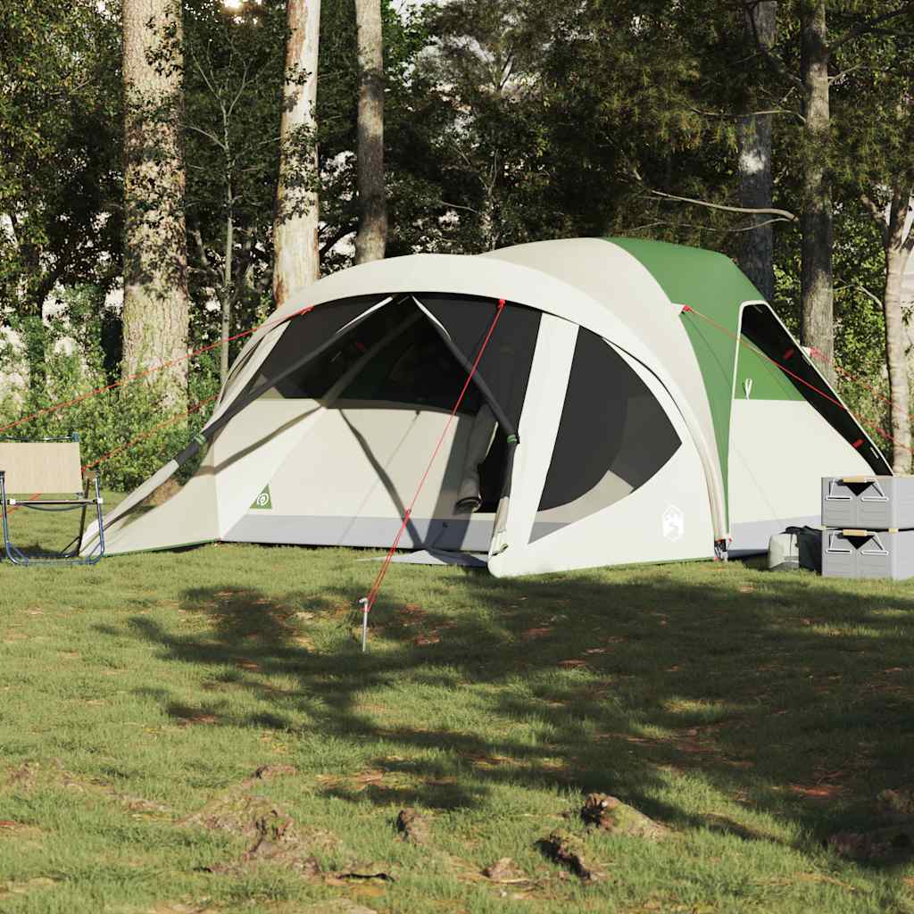 Tenda familiar túnel para 6 pessoas impermeável verde