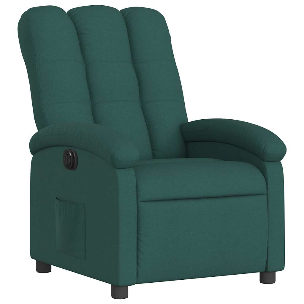 Poltrona elétrica reclinável tecido verde-escuro