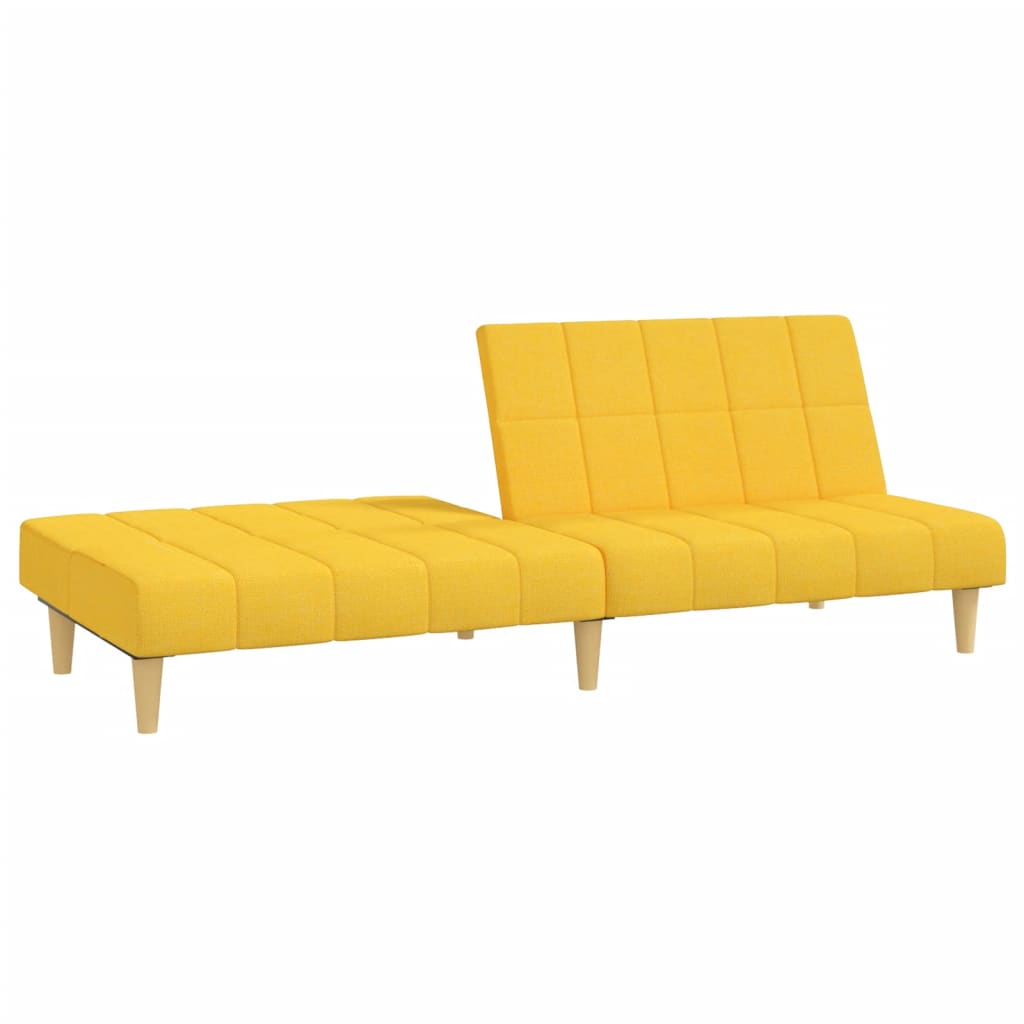 Sofá-cama de 2 lugares tecido amarelo