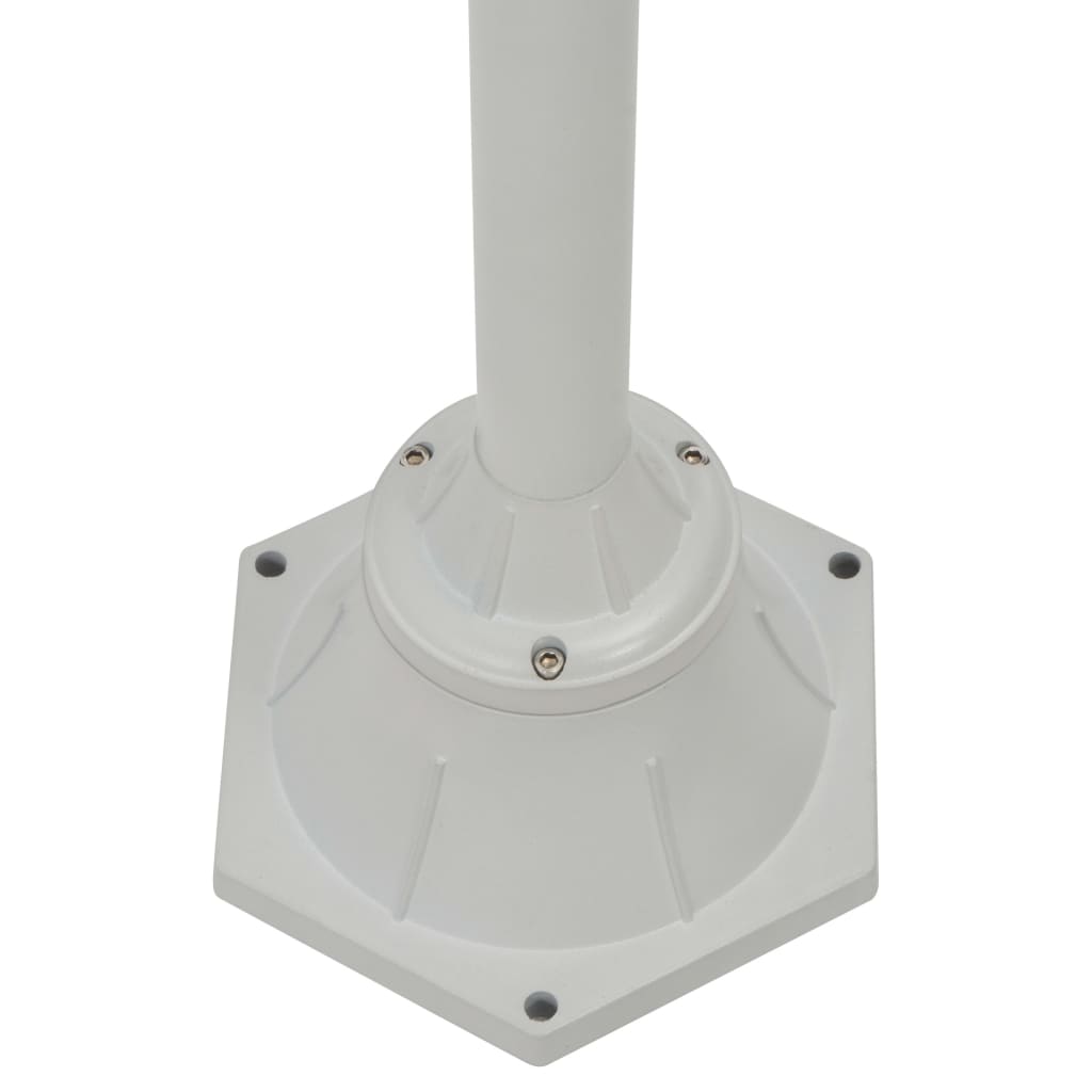 Candeeiro de pé p/ jardim c/ 2 braços e27 220cm alumínio branco