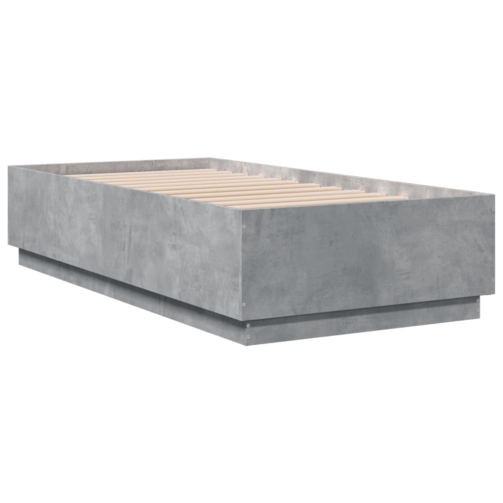 Estrutura de cama 75x190 cm derivados de madeira cinza cimento