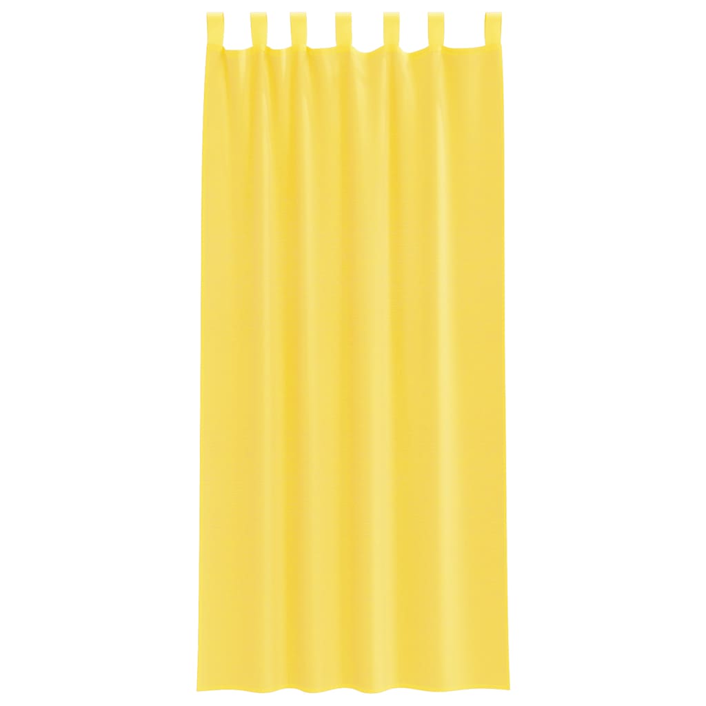 Cortinas de voile com laços 2 pcs amarelo 140x245 cm