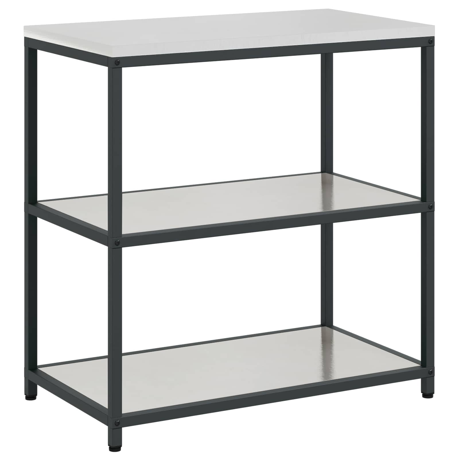 Estante de cozinha hattem prateado 90 x 50 x 92 cm aço