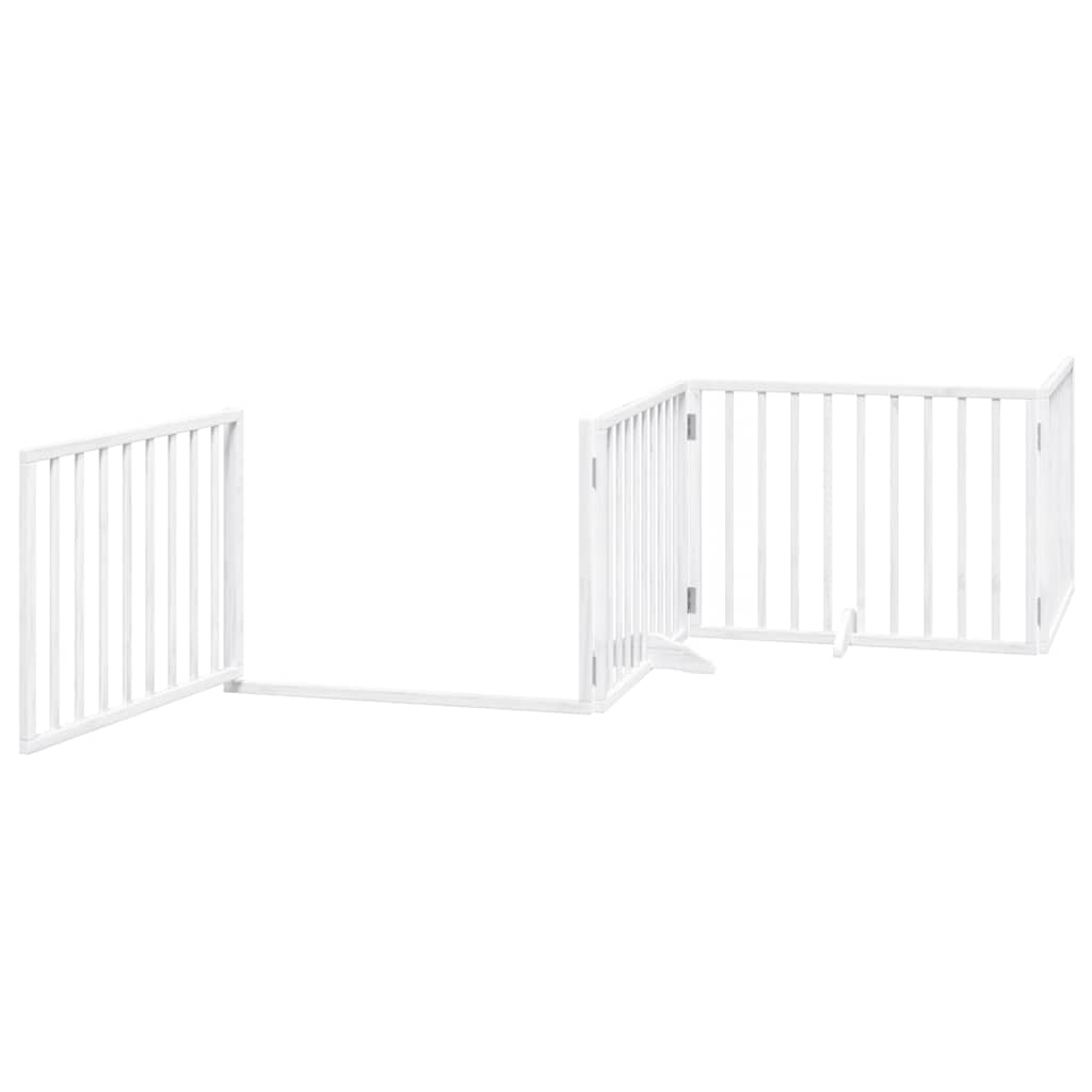 Portão p/ cães com porta dobrável 6 painéis 480 cm álamo branco