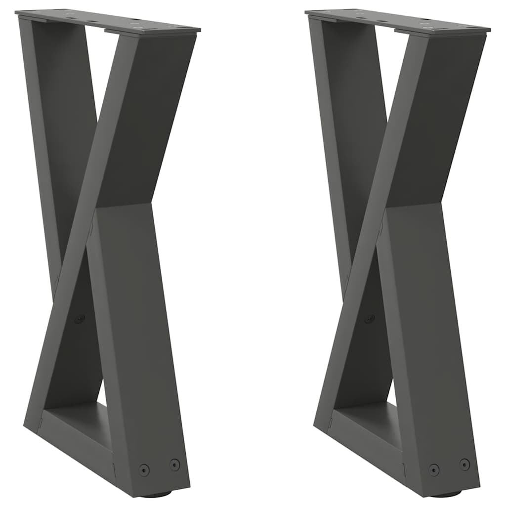 Pés para mesa de centro 2 peças antracite 28x(42-43,3) cm aço