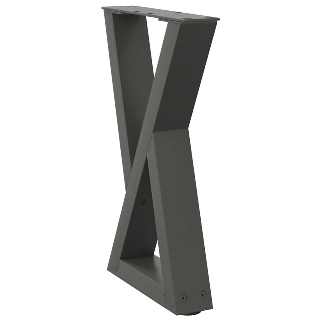 Pés para mesa de centro 2 peças antracite 28x(42-43,3) cm aço