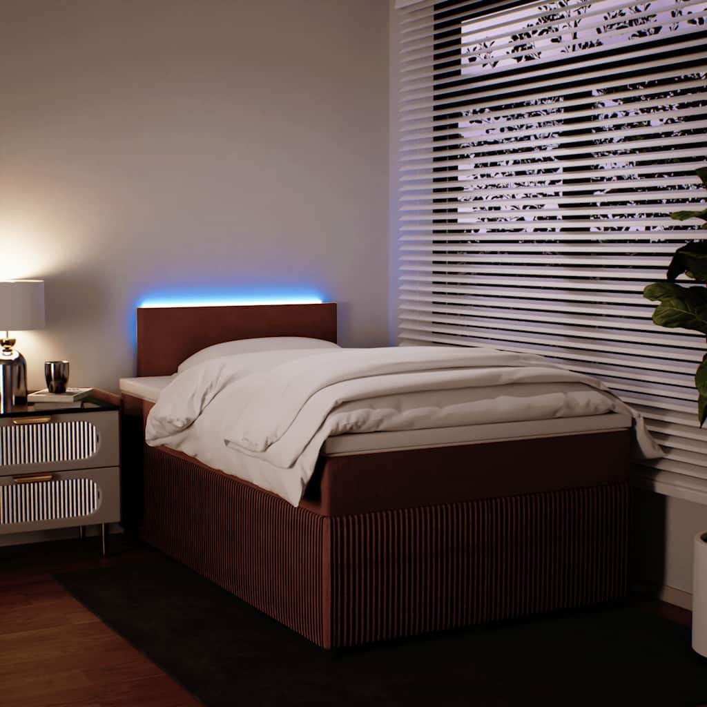 Cama boxspring com colchão 120x190 cm veludo rosa