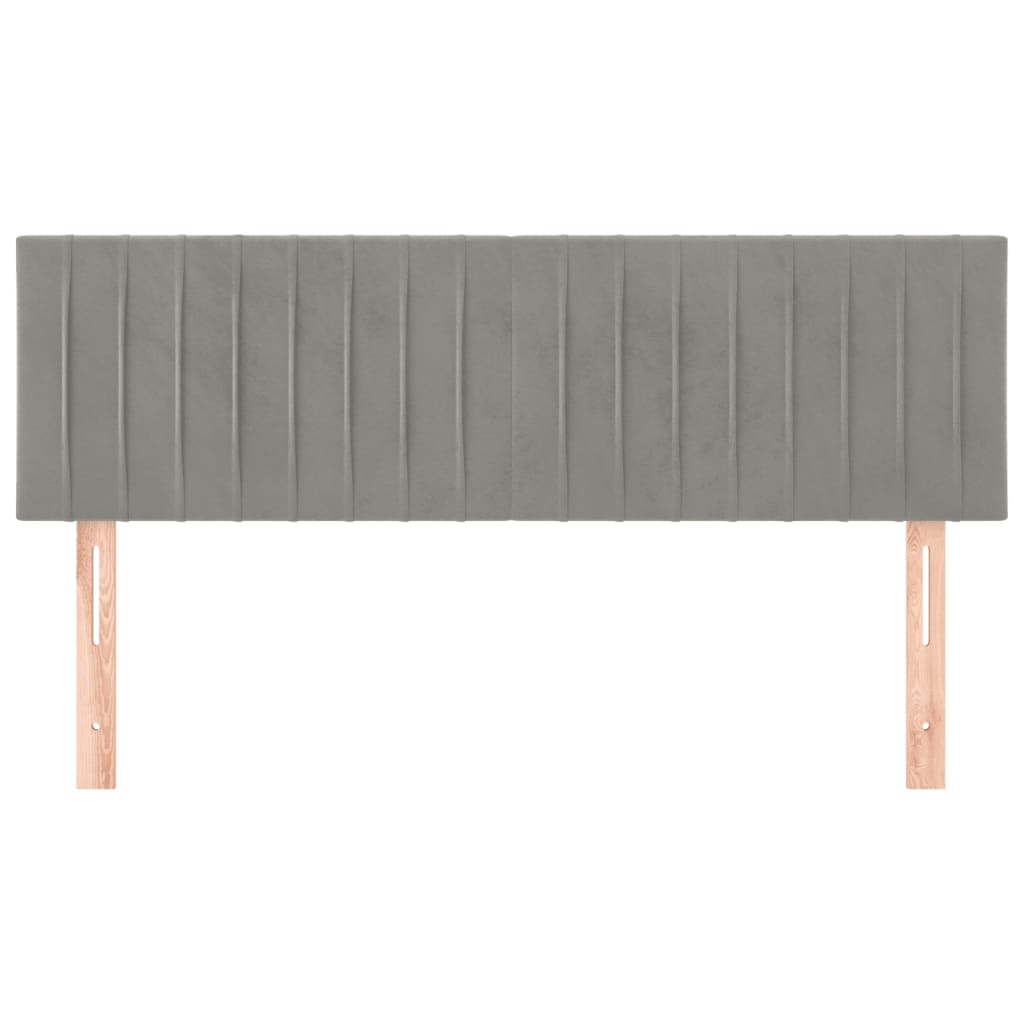 Cabeceiras cinzento-claro 144x5x78/88 cm veludo