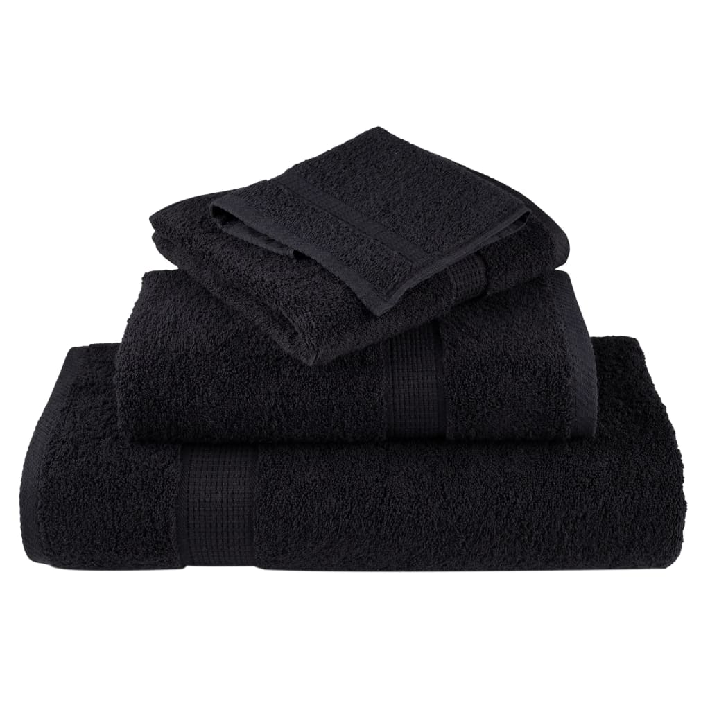 Toalhas de mãos premium solund 4 pcs 50x100 cm 600 gsm preto