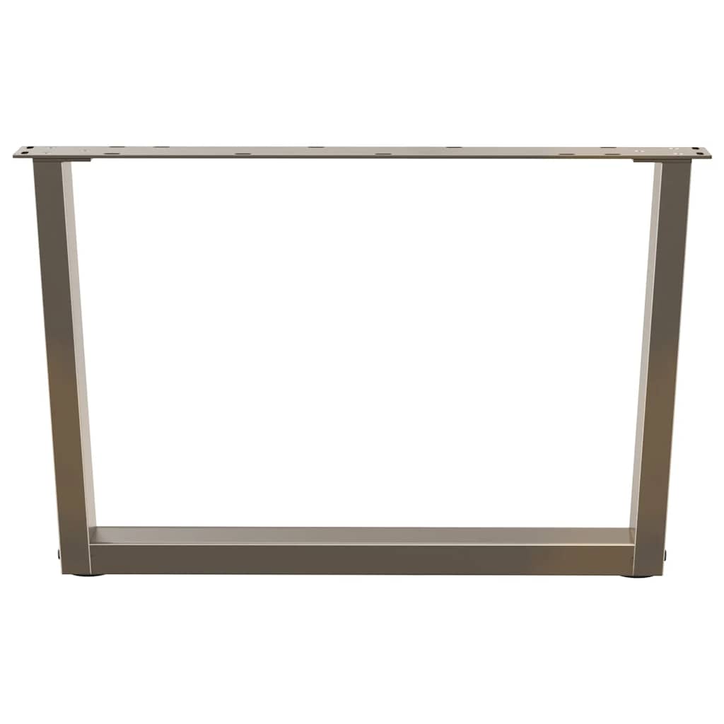 Pés para mesa de centro em formato de v, 2 peças, aço natural, 70x(42-43,3) cm, aço