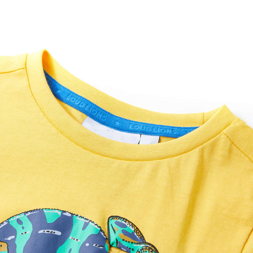 T-shirt de manga curta para criança ocre-claro 104