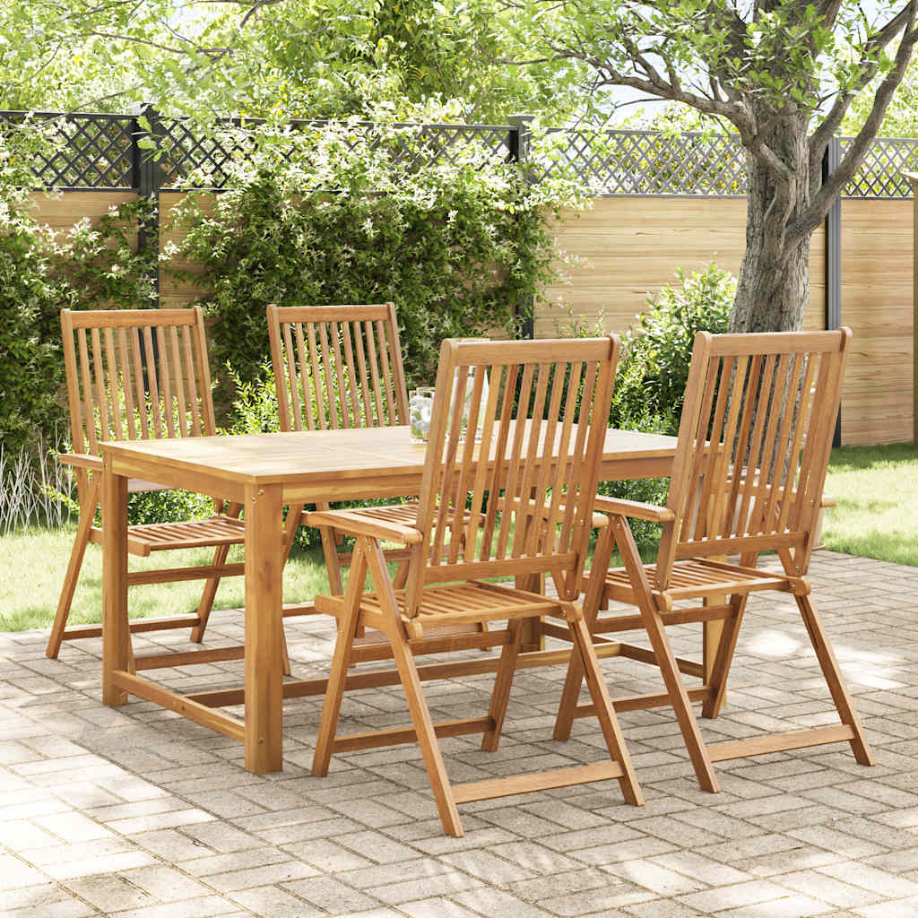 Cadeiras de jardim dobráveis 4 pcs madeira de acácia maciça