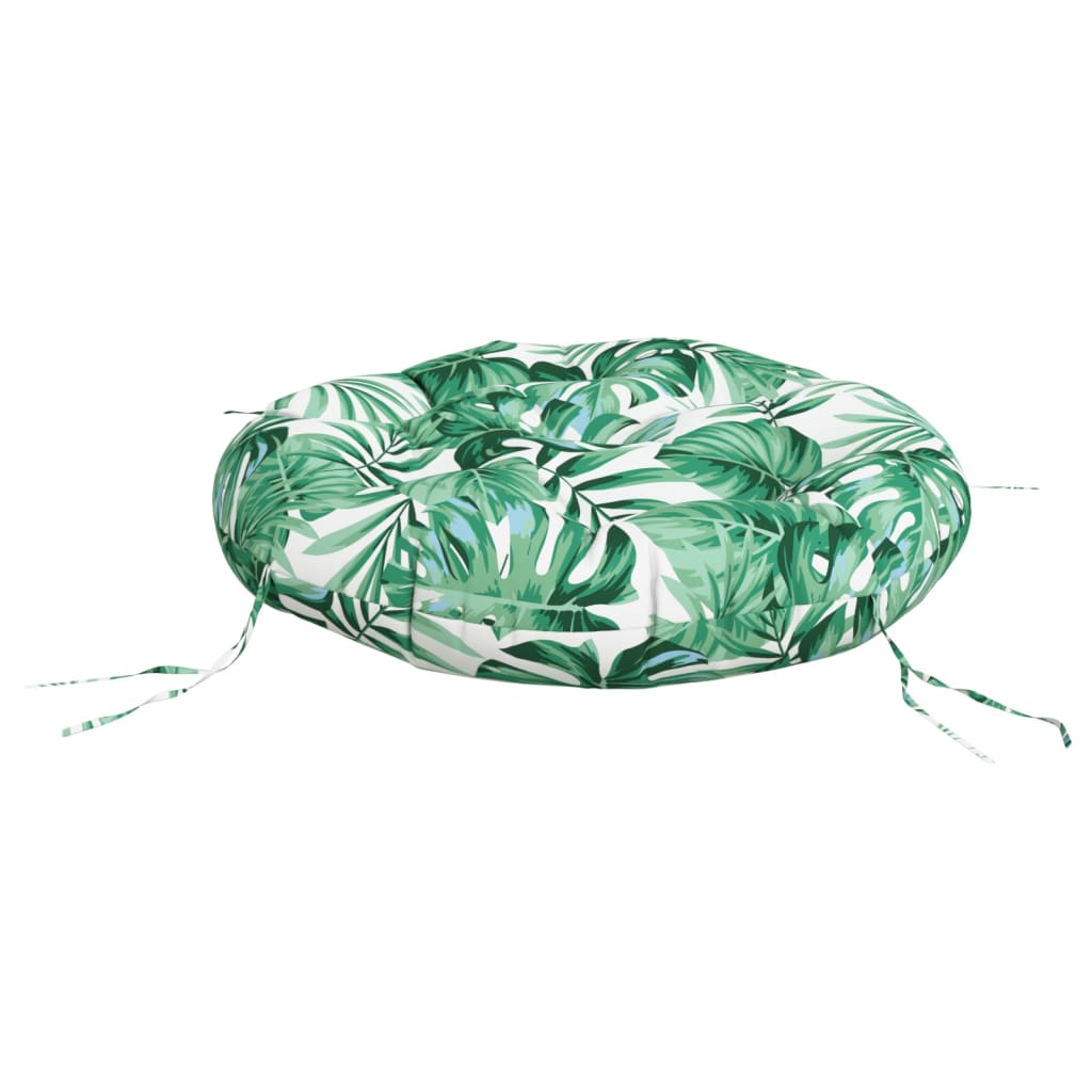 Almofadão redondo ø 60 x11 cm tecido oxford padrão folhas