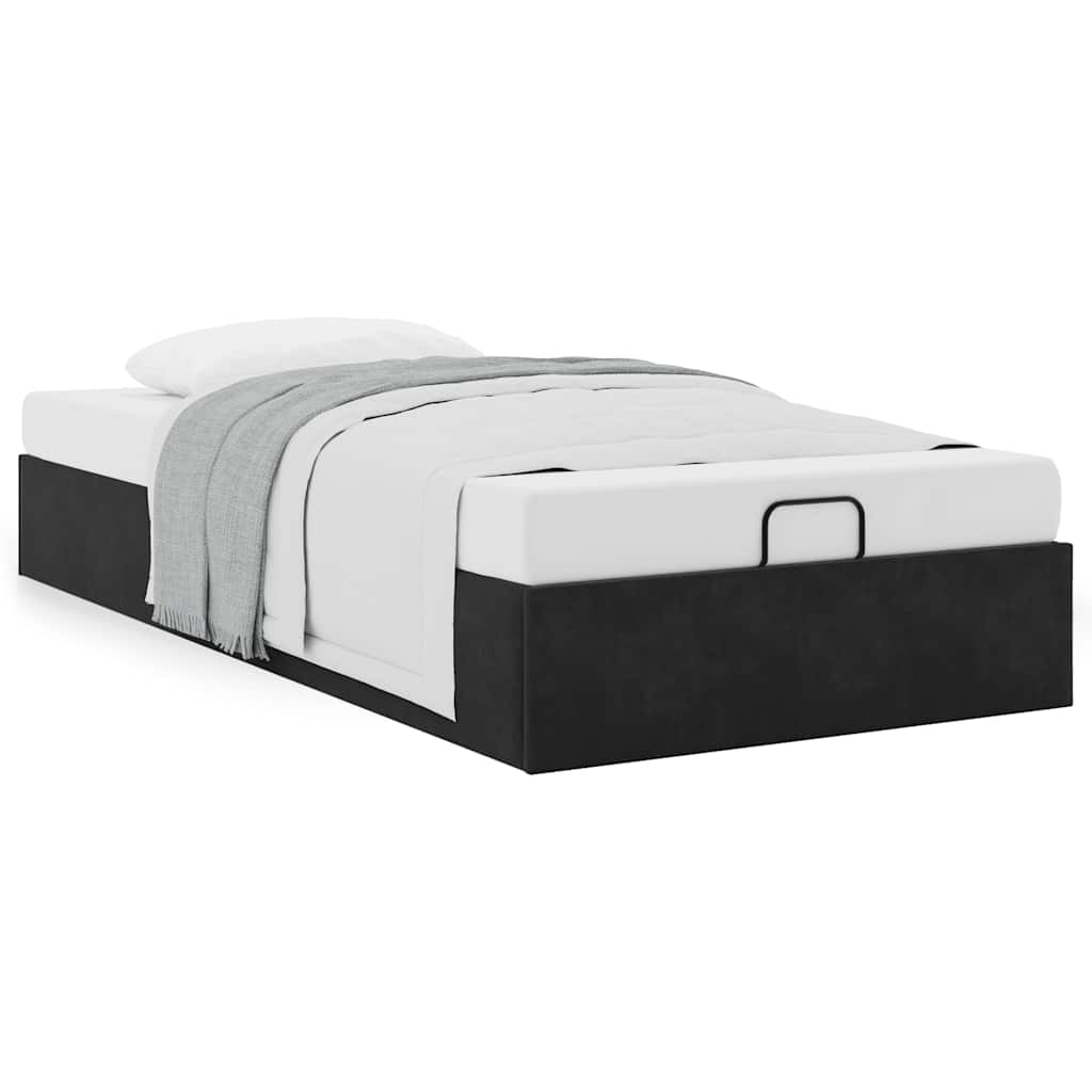 Otomano bed frame no colchão preto 80x200 cm veludo