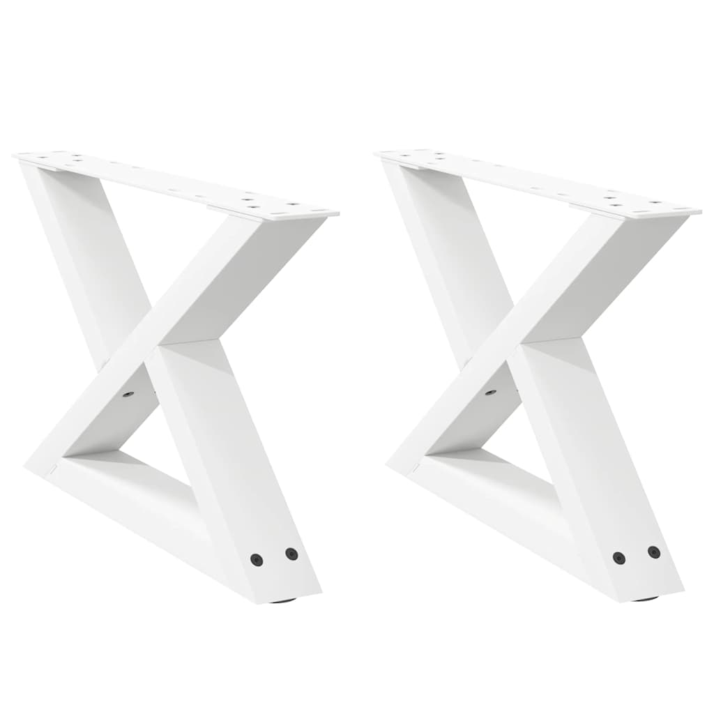 Pés para mesa de centro 2 peças, branco, 50x(30-31,3) cm, aço