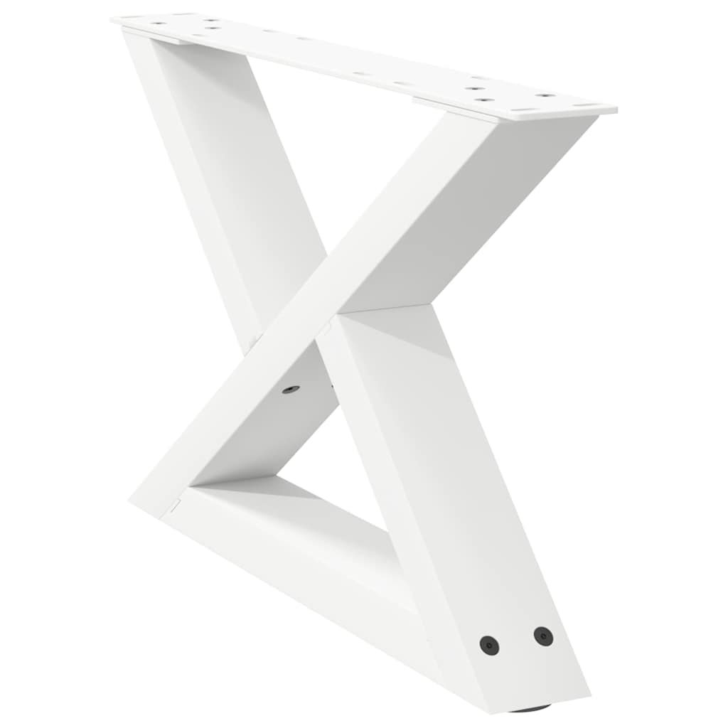 Pés para mesa de centro 2 peças, branco, 50x(30-31,3) cm, aço
