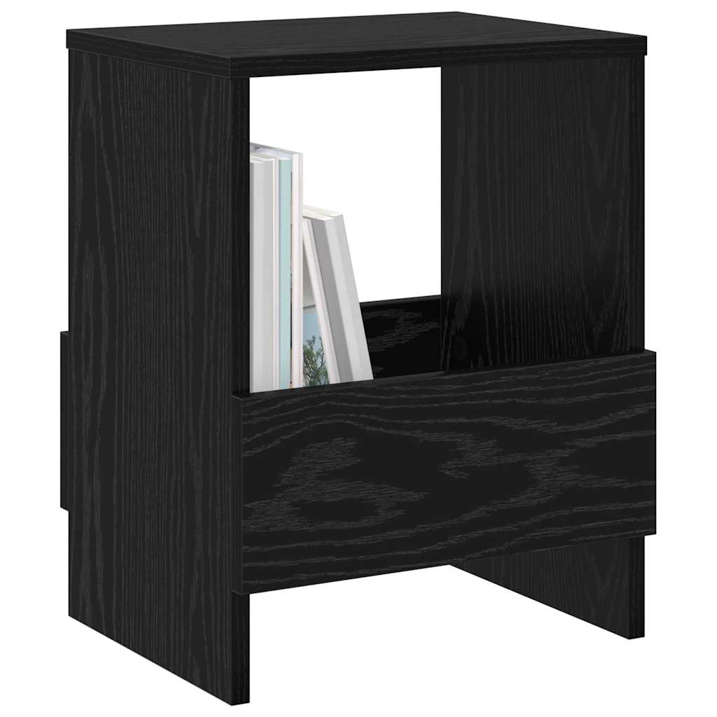 Estante de revistas carvalho preto 35 x 30 x 45 cm