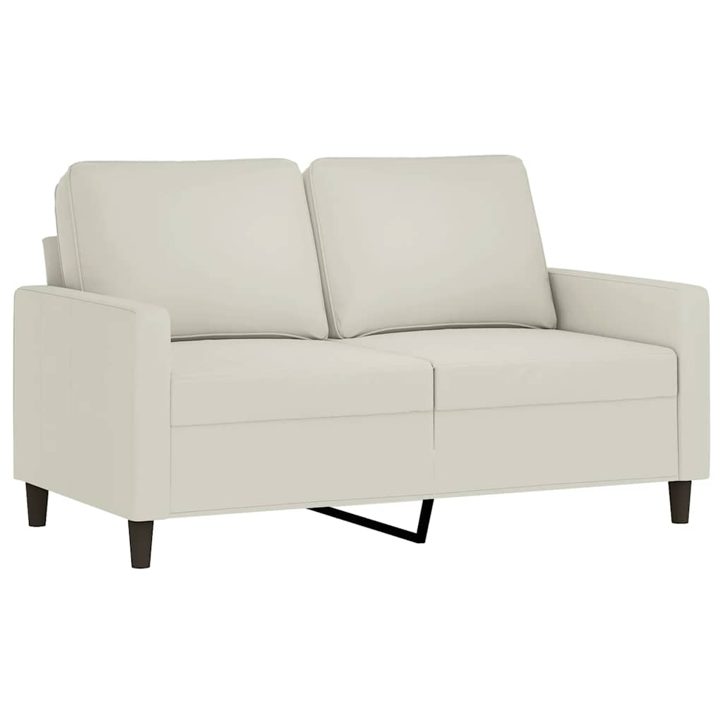 4 Pcs conjunto de sofás com almofadões veludo cor creme