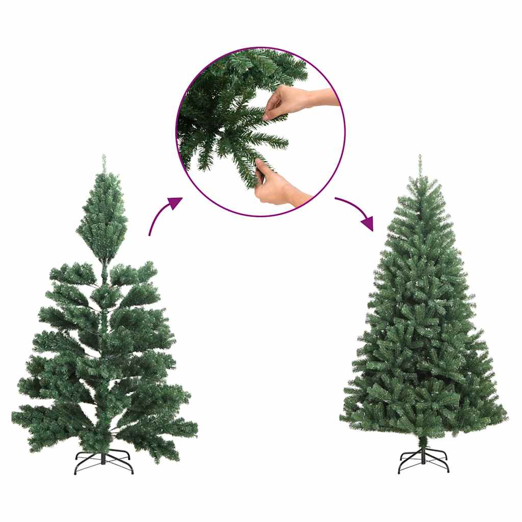 Meia árvore de natal artificial com suporte 120 cm PVC rosa