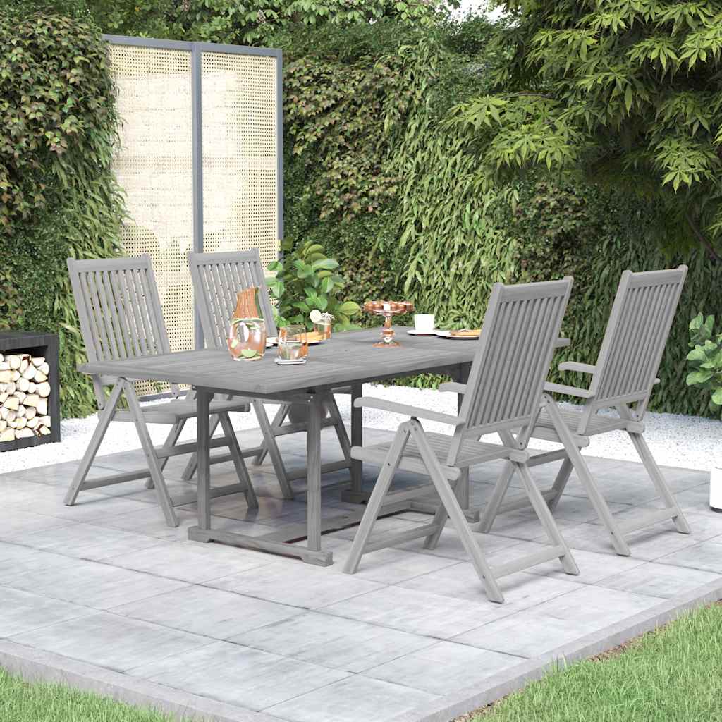 5 Pcs conjunto de jantar jardim madeira acácia maciça