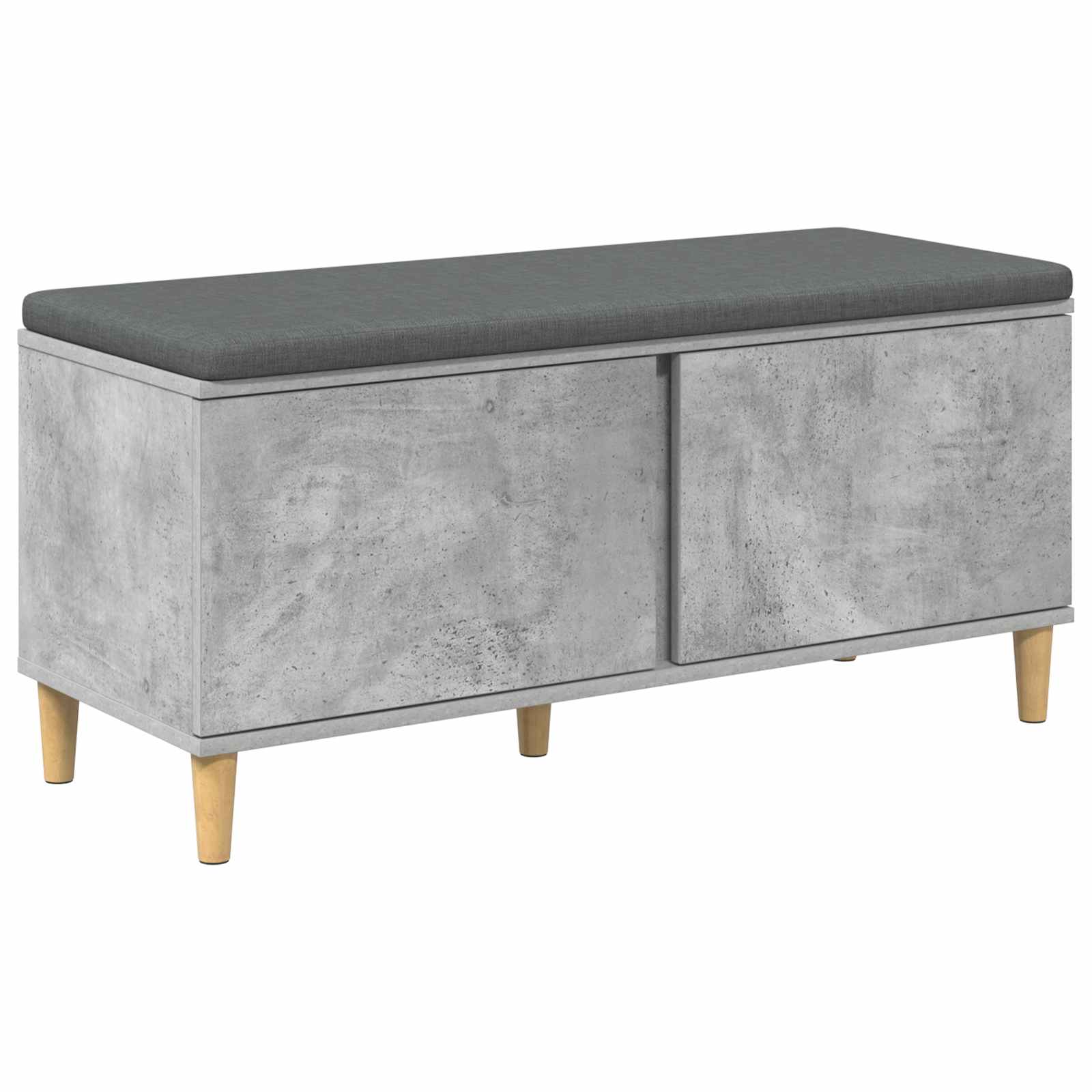 Banco de hall com almofada cinzento concreto 100 x 38 x 46 cm