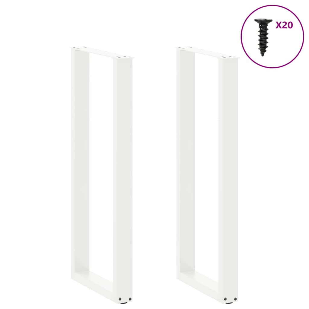Pés de mesa de bar em forma de u, 2 peças, branco, 40x (110-111) cm, aço