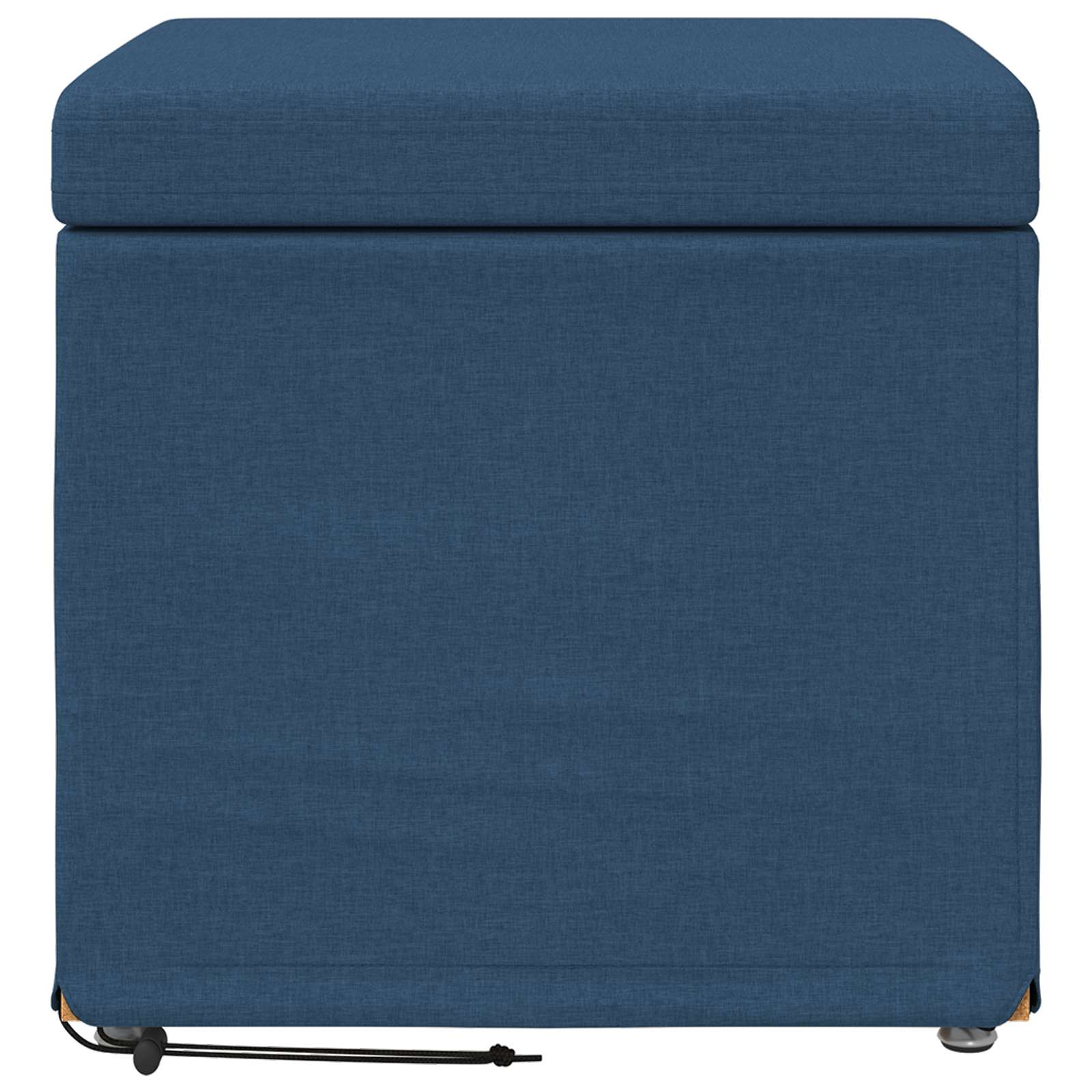 Banqueta azul 41 x 41 x 40 cm tecido e madeira engenharia