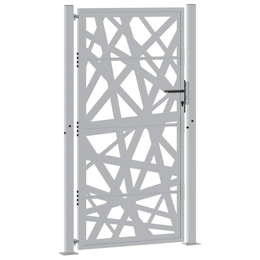 Portão de jardim 100x175 cm em aço resistente às intempéries com design leve
