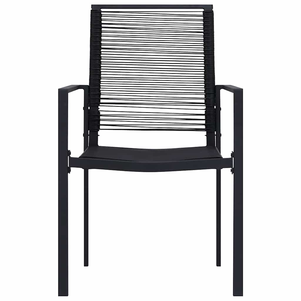Cadeiras de jardim 4 pcs vime de PVC preto