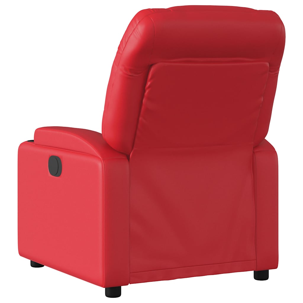 Poltrona massagens reclinável elétrica couro artif. vermelho