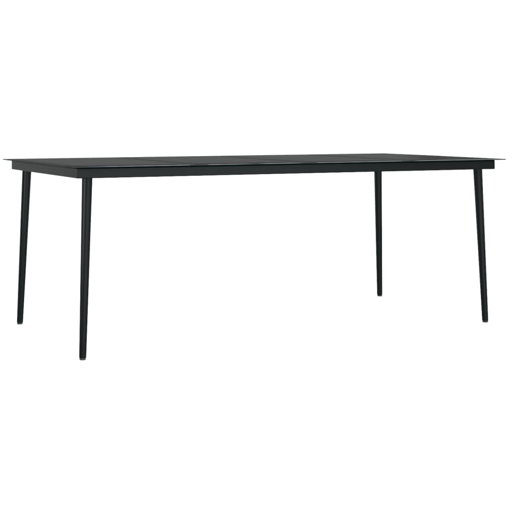 7 Pcs conjunto de jantar para jardim preto