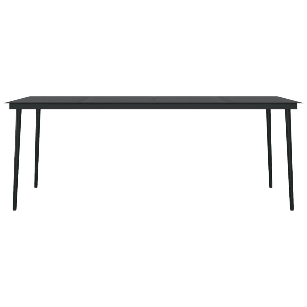 7 Pcs conjunto de jantar para jardim preto
