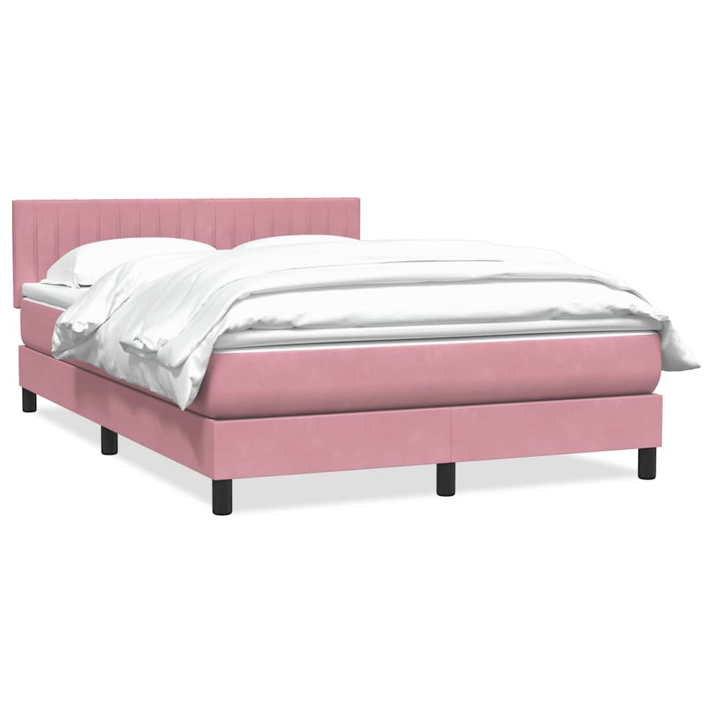 Cama com molas/colchão 140x220 cm veludo rosa