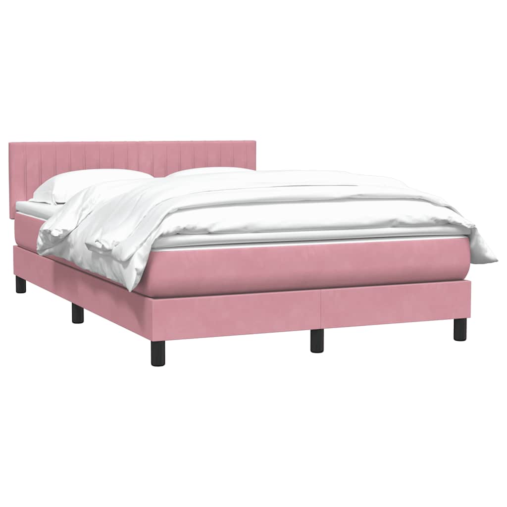 Cama com molas/colchão 140x220 cm veludo rosa
