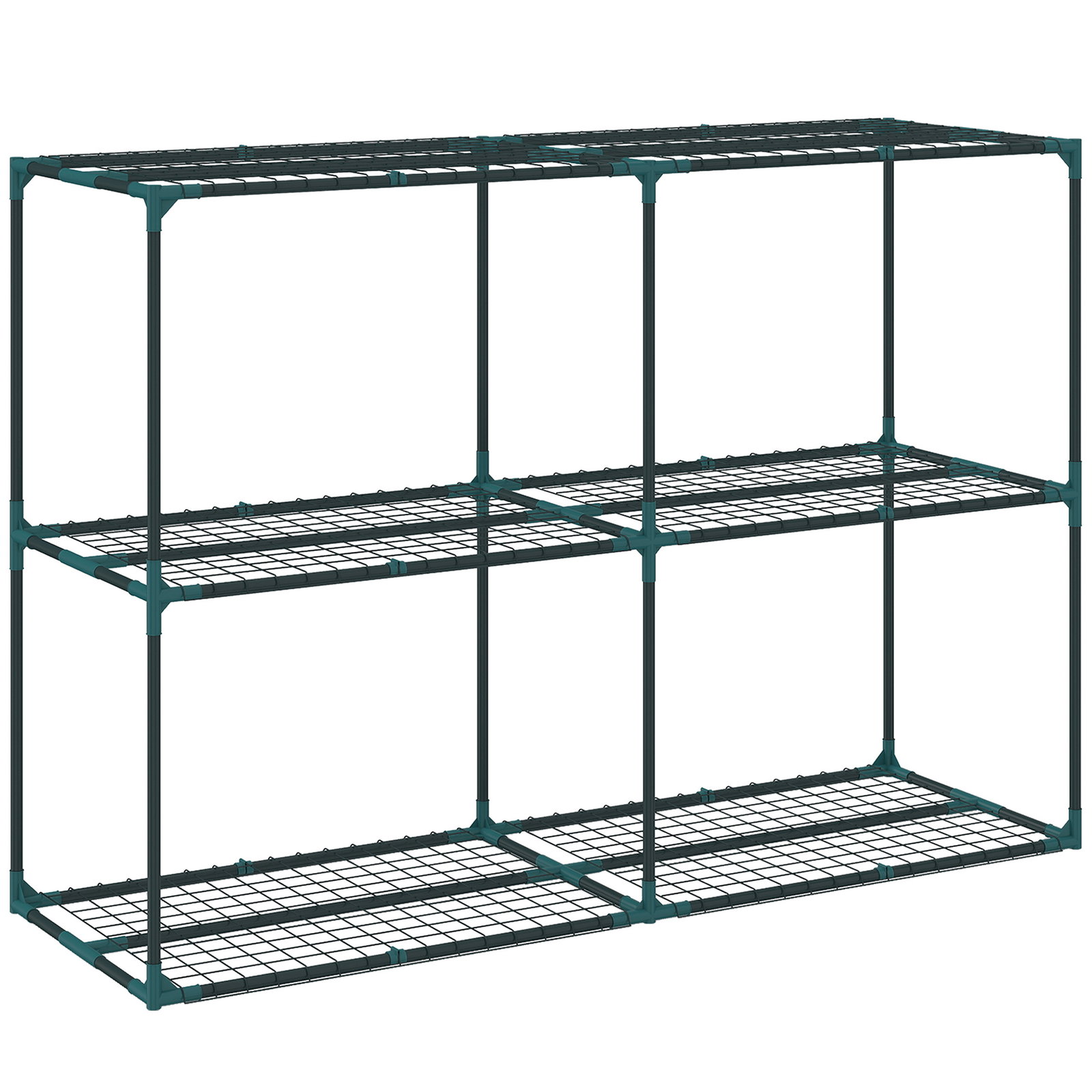 Suporte para plantas de 3 níveis estante para plantas de aço para interior e exterior 143x48x100 cm verde