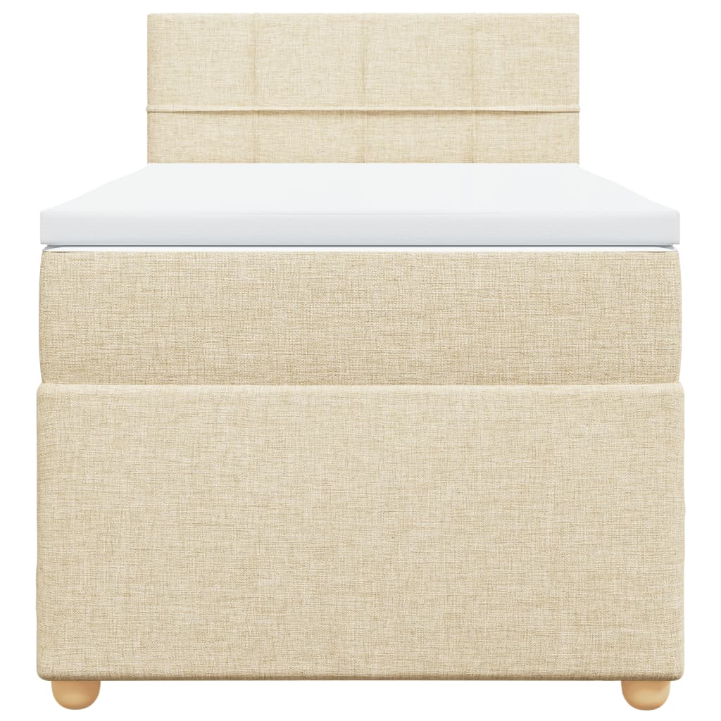 Cama com molas/colchão 90x200 cm tecido cor crème