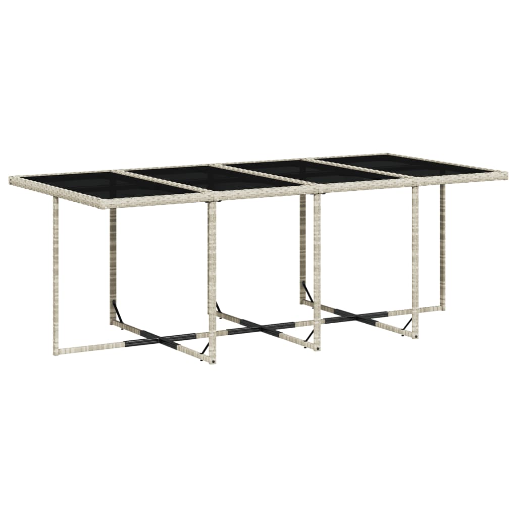 13 Pcs conj. jantar jardim c/ almofadões vime PE cinzento-claro