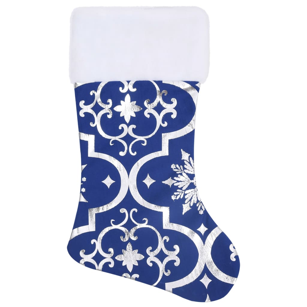 Saia de árvore de natal luxuosa 150 cm com meia tecido azul