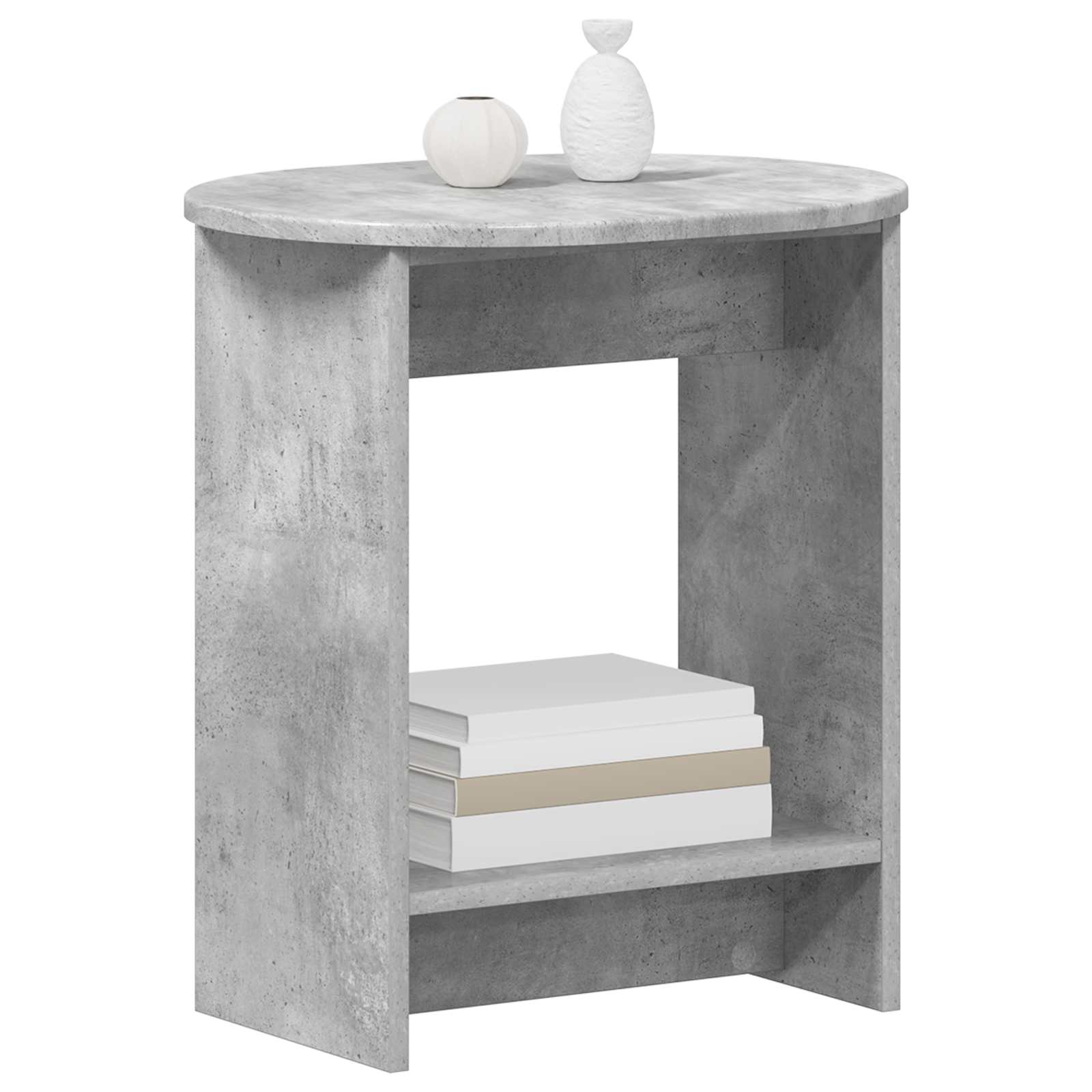 Mesa lateral cinzento cimento 50 x 39,5 x 55 cm