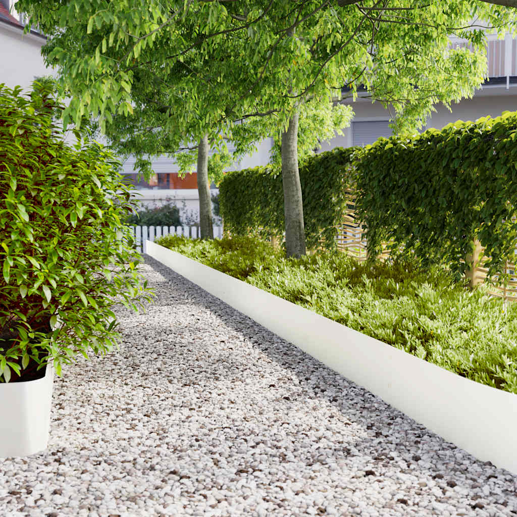 Orlas de relva 20 pcs branco 25x103 cm aço laminado a frio