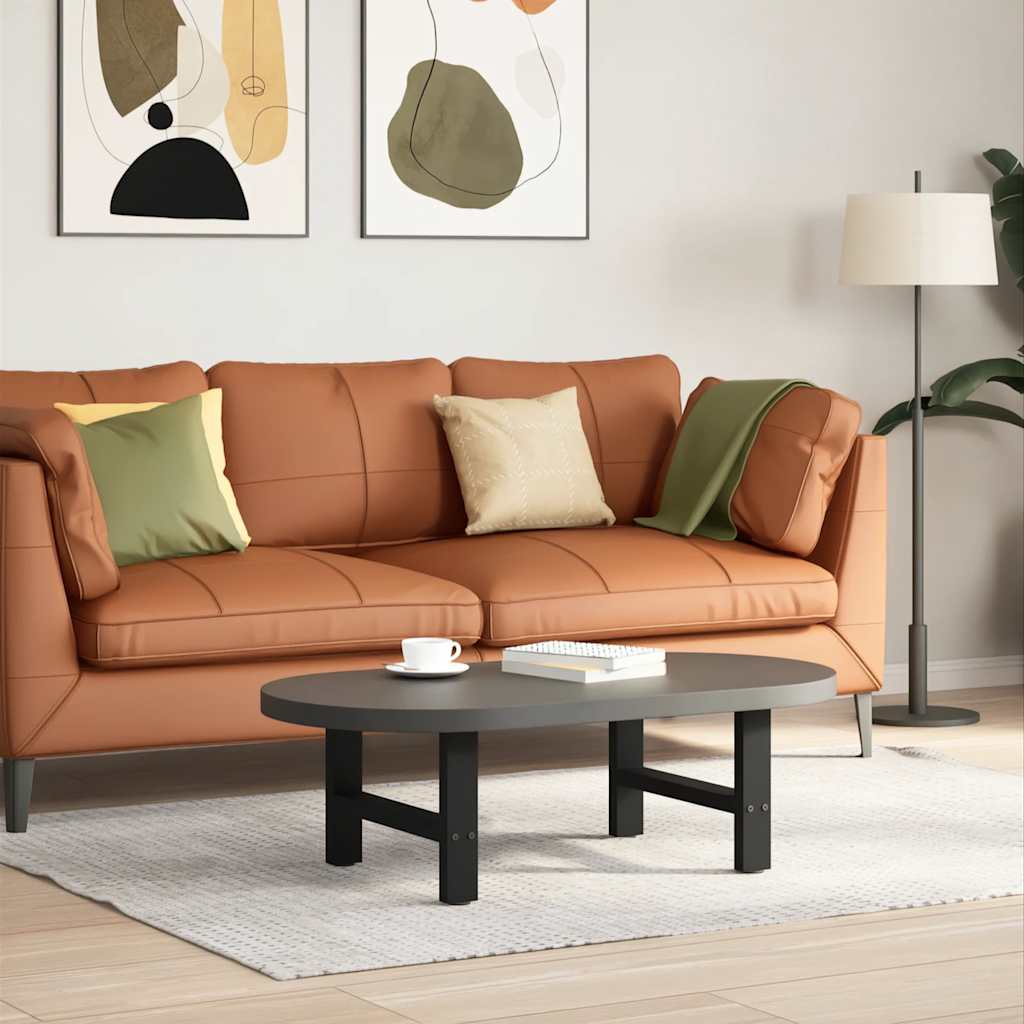Pés para mesa de centro pretos 2 peças 50x(30-31) cm aço