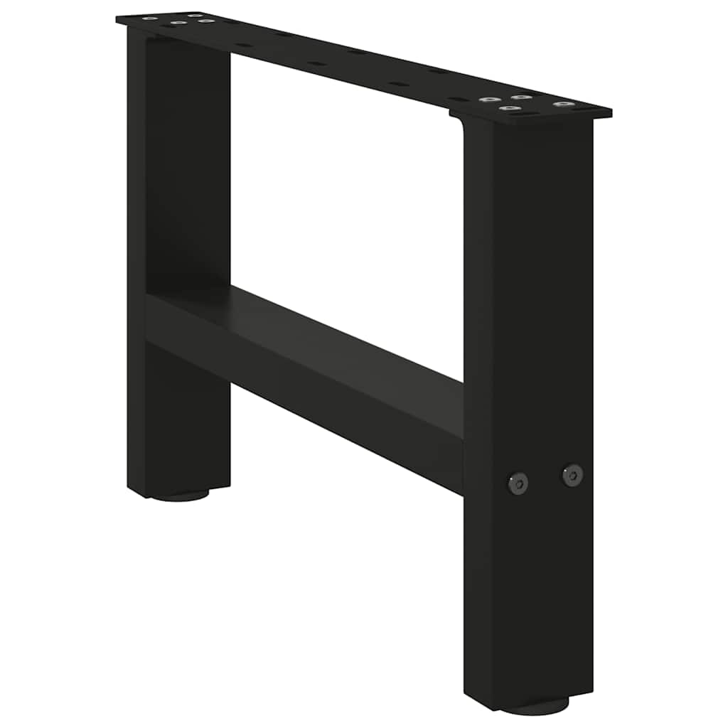 Pés para mesa de centro pretos 2 peças 50x(30-31) cm aço