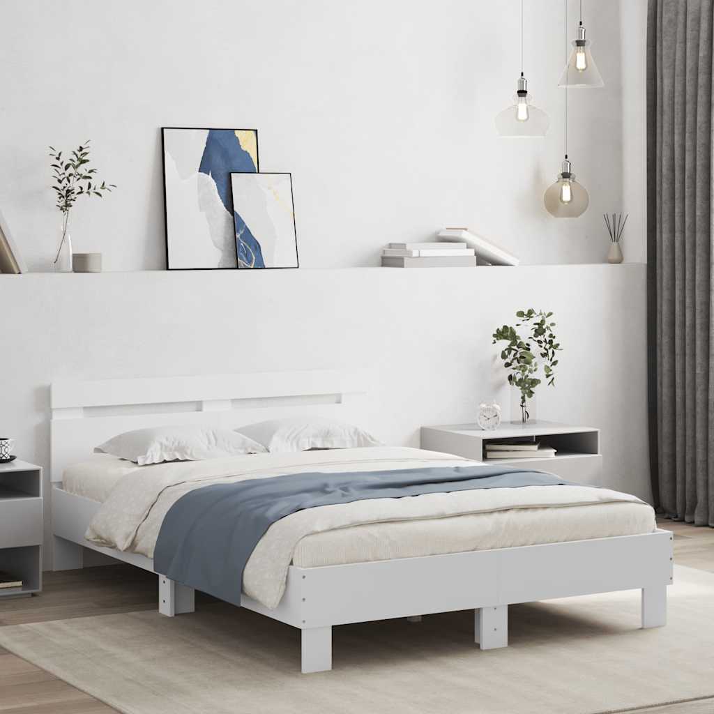 Estrutura cama c/ cabeceira 120x200 cm derivados madeira branco