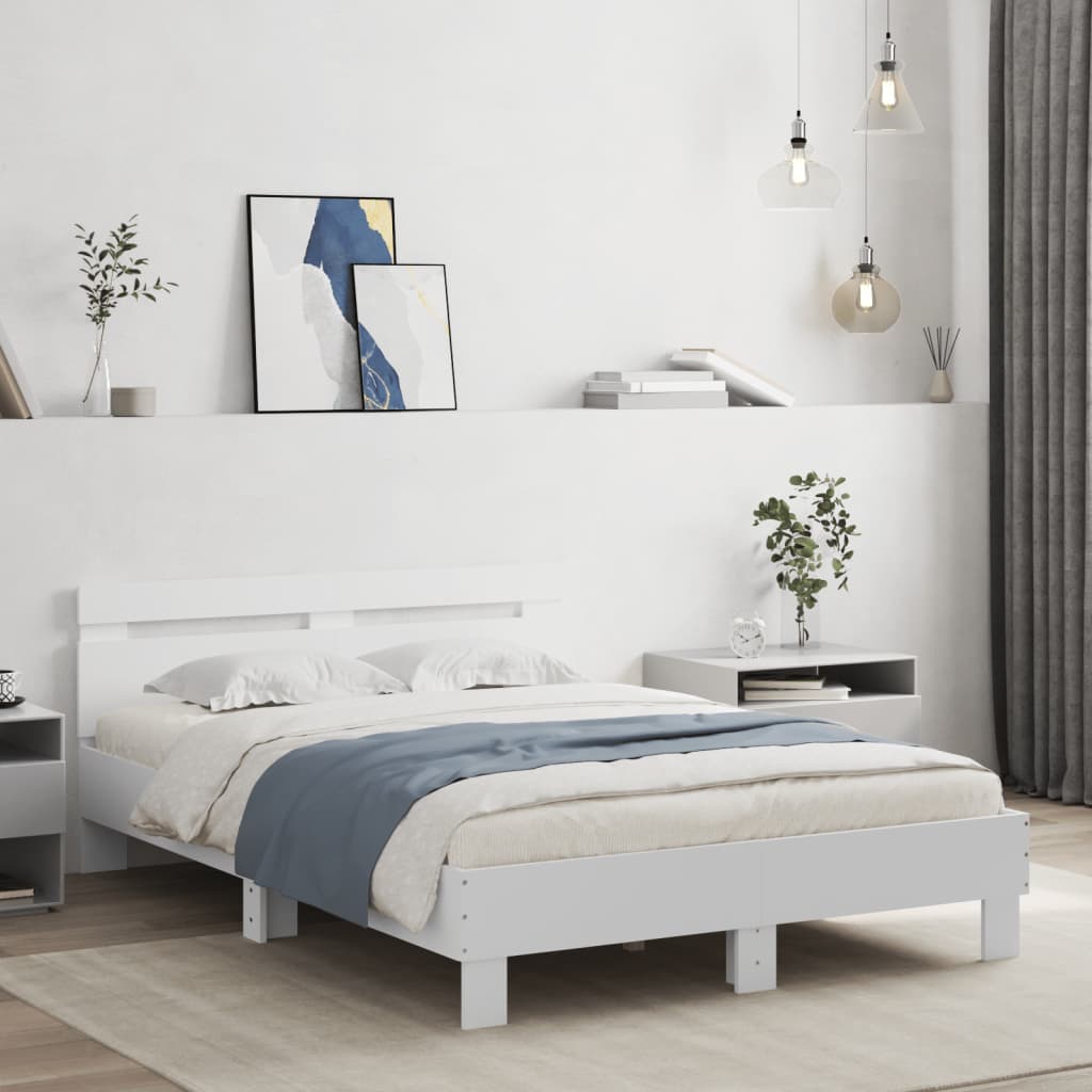 Estrutura cama c/ cabeceira 120x200 cm derivados madeira branco