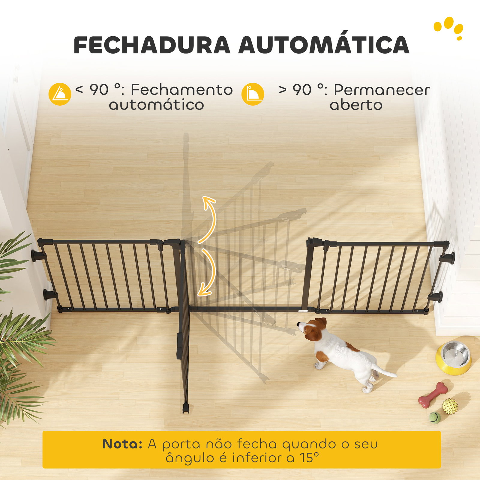 Barreira de Segurança para Cães Dobrável Barreira de Proteção para Lareira 202,5 cm com Porta para Escada Corredor Preto