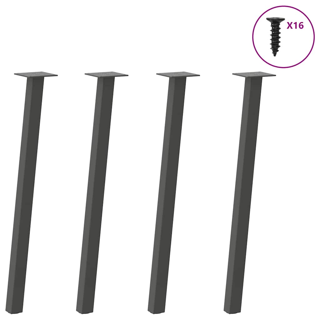 Pés de mesa de console 4 peças antracite 72 cm aço