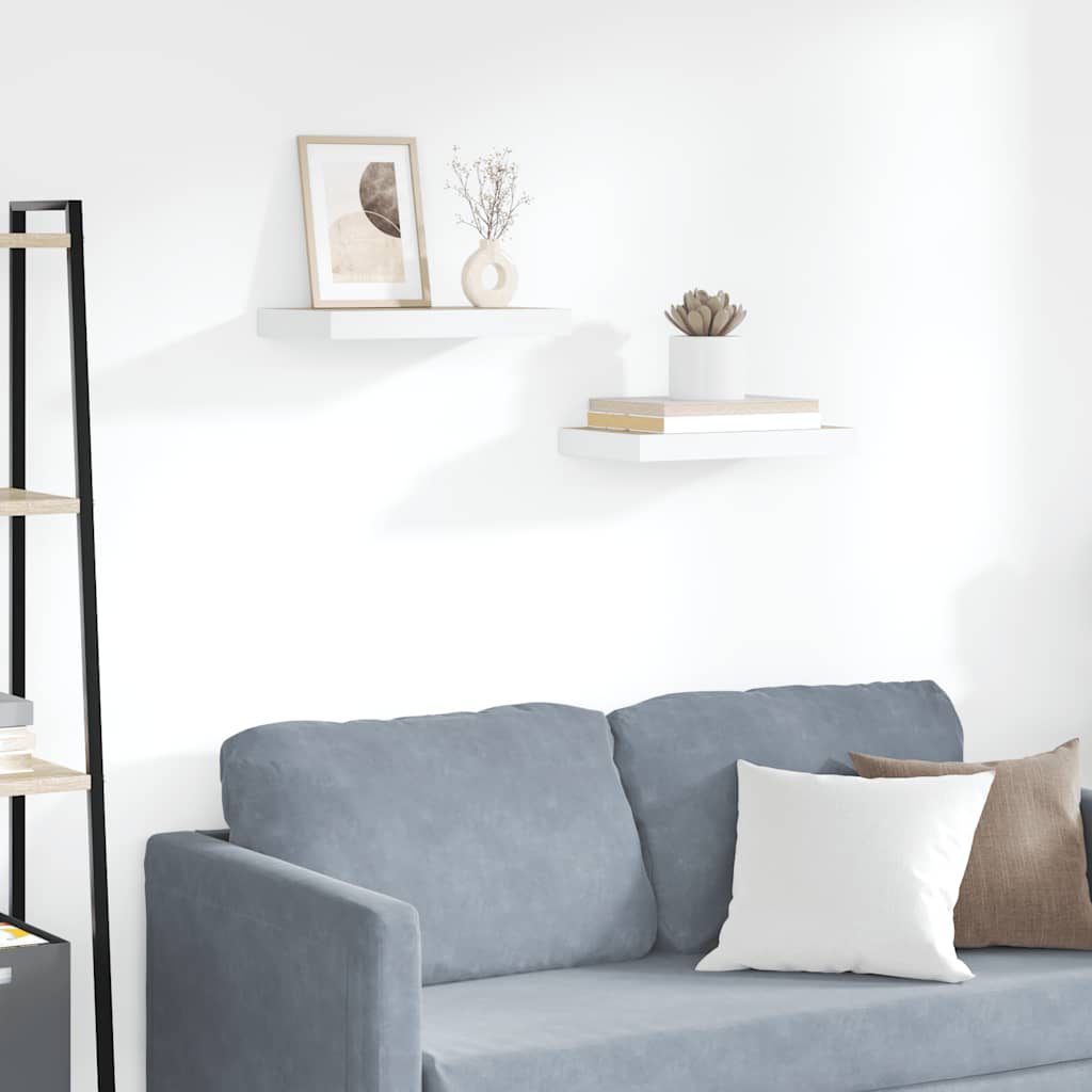 Prateleiras de parede 2 pcs 40x23,5x3,8 cm MDF carvalho e branco