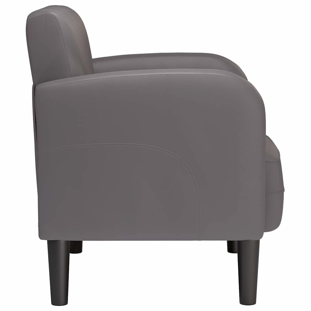 Poltrona com apoios de braços 54 cm couro artificial cinzento